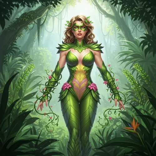 Superheroine with Green Eyes | Plant-Controlling Transgender Woman