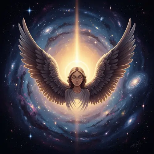 Celestial Angel Art: Serene Abstract Scene
