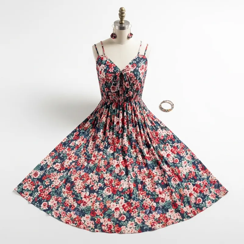 Summer Dress with Elegant Floral Print | Online Shopping