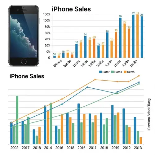 Colorful iPhone Sales Infographic: Trends & Growth Rates