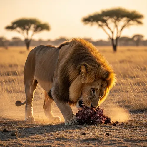 Majestic Lion in Golden Mane | King of the Jungle