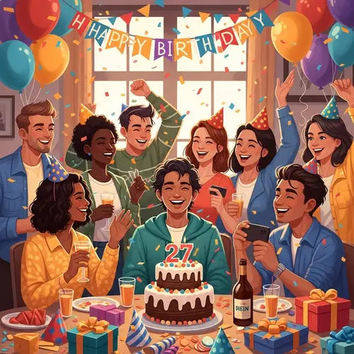 Joyful 27th Birthday Celebration for Diverse Individual