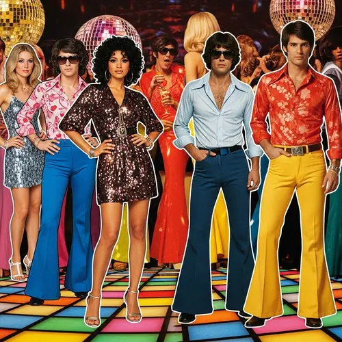 70s Disco Era Collage: Glitz, Glamour & Groovy Fashion