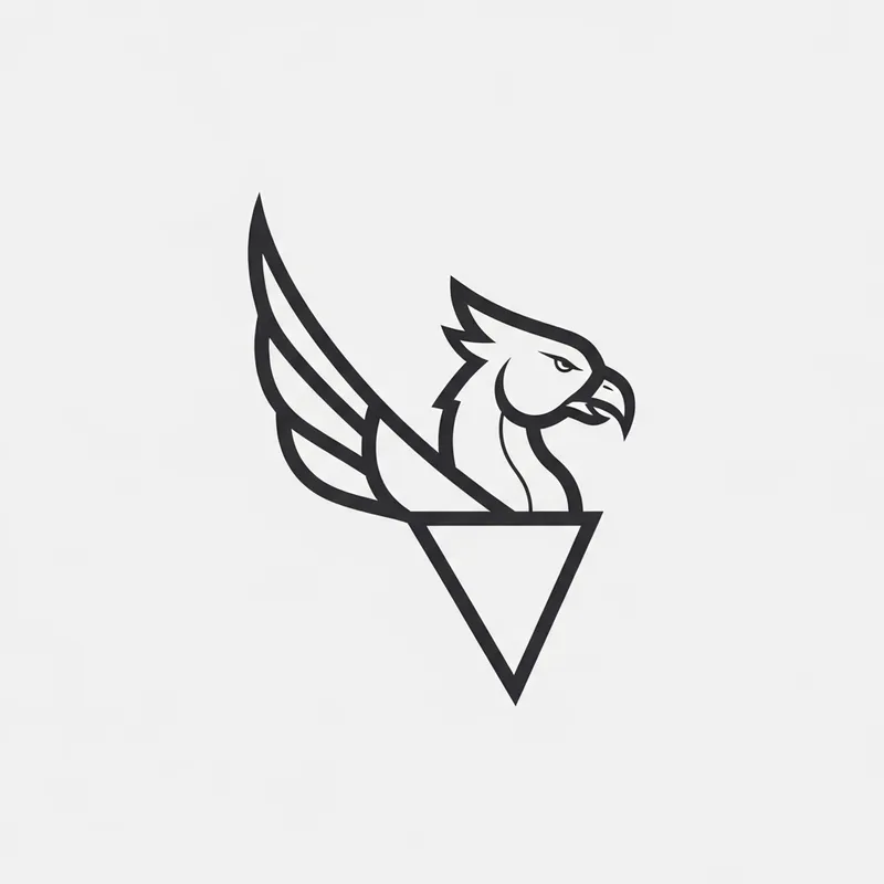 Monochromatic Mythical Creature Logo Design