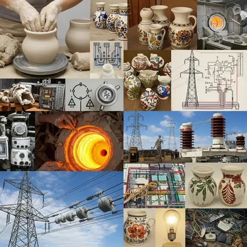Intricate Art Collage: Technology of Ceramics & Electrical Industries