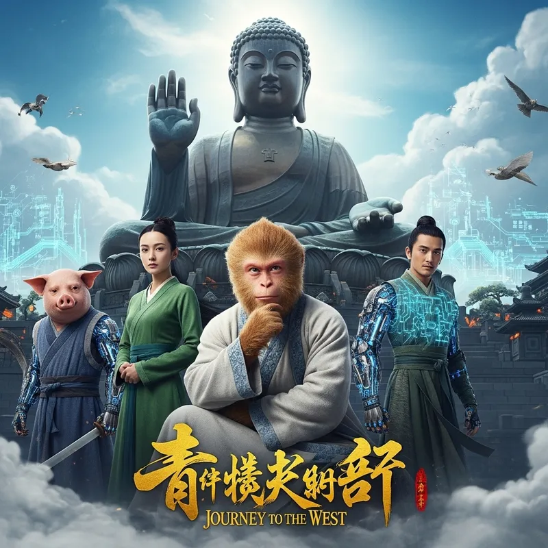 Colorful & Dynamic 'Journey to the West' Movie Poster Design Colorful & Dynamic 'Journey to the West' Movie Poster Design