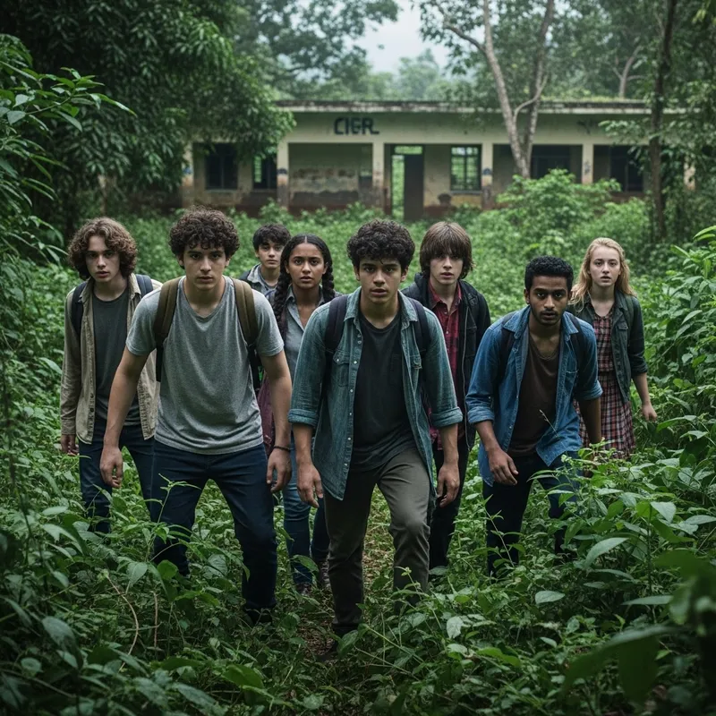 Teens Navigate Overgrown Jungle to Abandoned School in Uganda