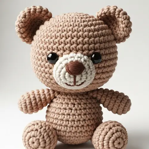 Vibrant Crocheted Bear | Macro Lens Showcase | Adorable Pose