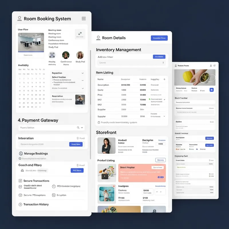 Booking Room, Stock, Product & Payment App Design Booking Room, Stock, Product & Payment App Design