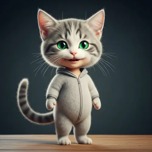 Unique Human-Cat Fusion Child: Enchanting Features