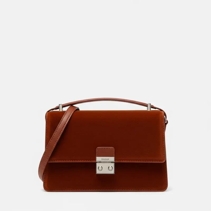 Simple Women's Leather Bag in Brown | Handheld Design Simple Women's Leather Bag in Brown | Handheld Design