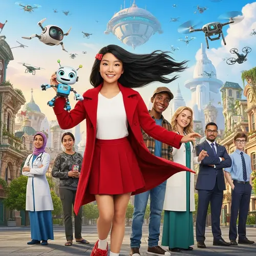 Whimsical Movie Poster of Adventure & Friendship