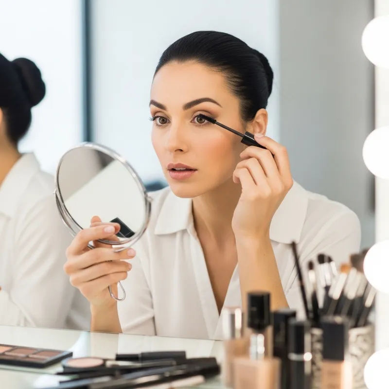 Woman Applying Mascara | Makeup Vanity Scene
