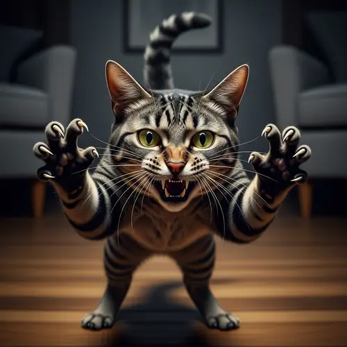 Disturbed Mind: Unsettling Cat with Dilated Eyes