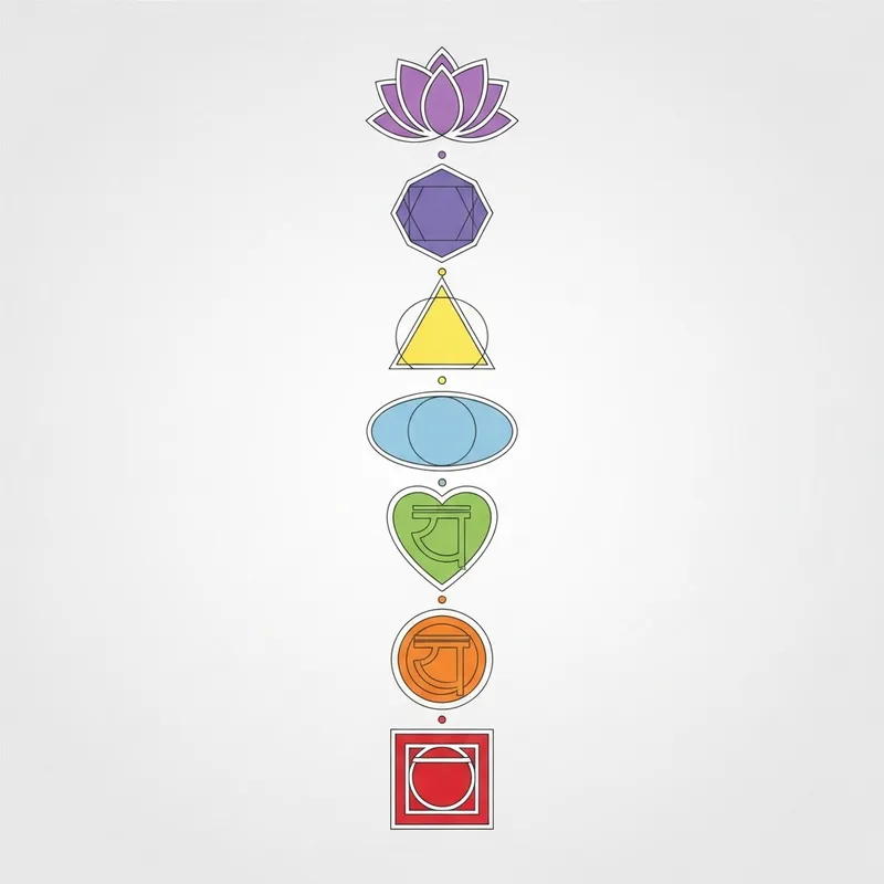 7 Chakras Symbols: Vital Energy in Modern Minimalist Style 7 Chakras Symbols: Vital Energy in Modern Minimalist Style