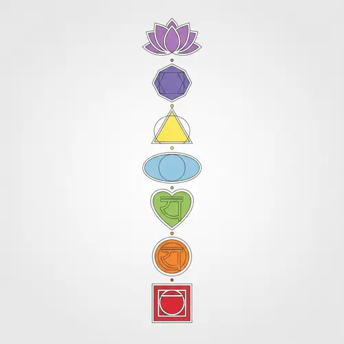 Modern Seven Chakras Symbols | Vital Energy Minimalist Style