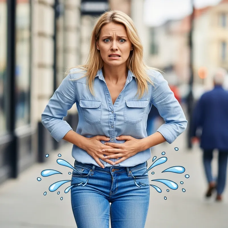 Blonde Woman's Urination Mishap in 4K Footage