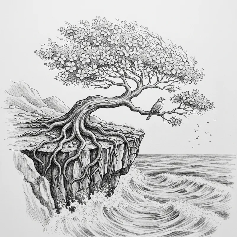 Tenacity in Graphite: Resilient Tree Against Elements
