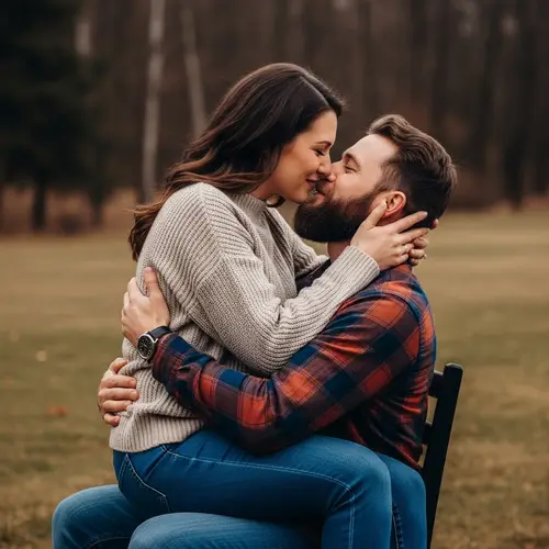Romantic Moments: Wife's Tearful Hug & Sweet Kiss