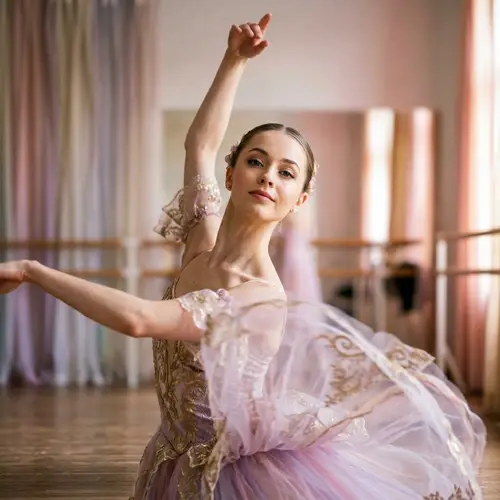 Elegant Ballet Dancer Headshot in Pirouette