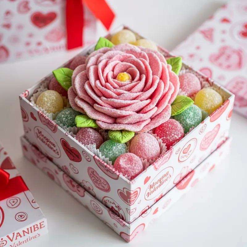 Candy Flower Box for Valentines - Sweet Romantic Gift Idea