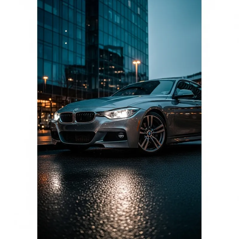 Luxury BMW 3 Series at Night