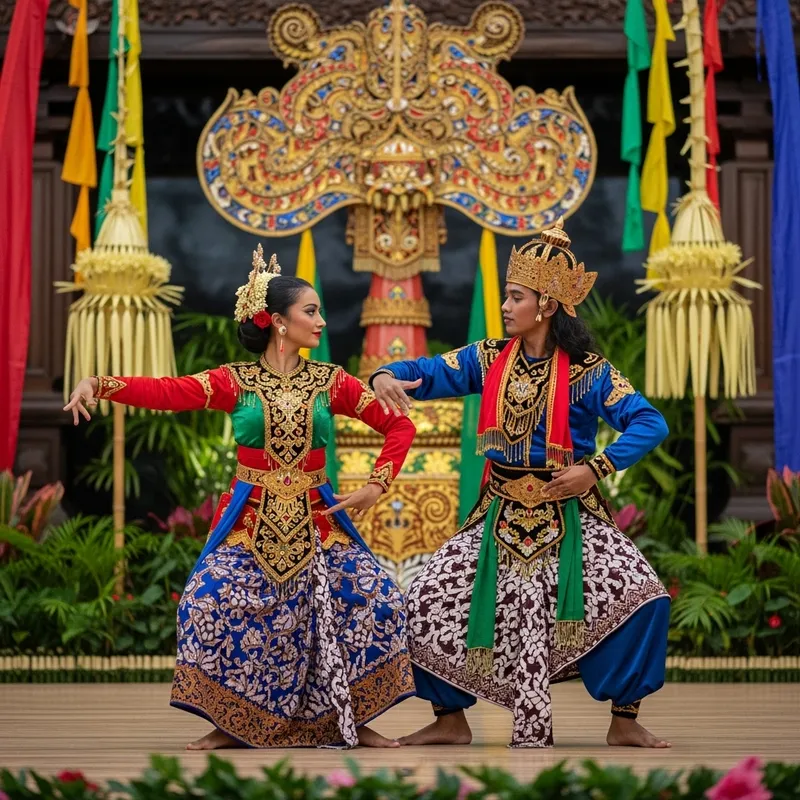 Vibrant Traditional Javanese Dance Performance
