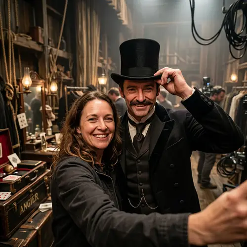 Candid Selfie with Robert Angier in The Prestige Set