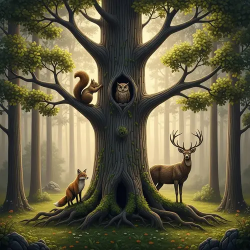 Magical Forest Transforming Trees and Enchanted Critters