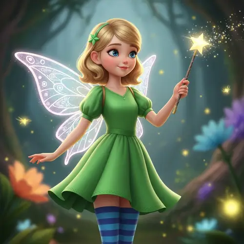 Magical Butterfly Girl with Wand | Fantasy Art