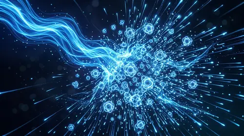 Artistic Visualization of Blue Light Waves