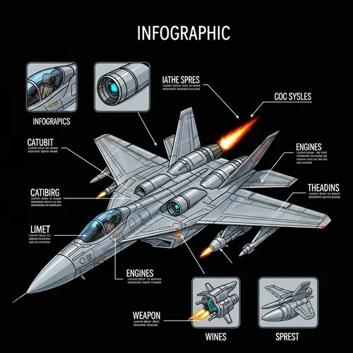 Futuristic Fighter Plane Infographic | Design & Components