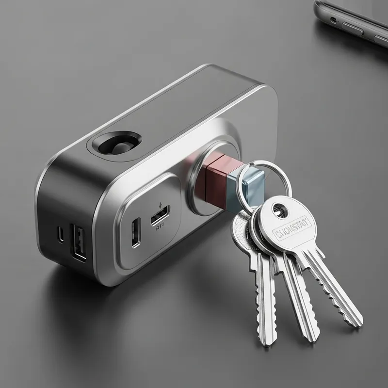 Cool Magnetic Key Holder with Charging Ports | Convenient Prototype