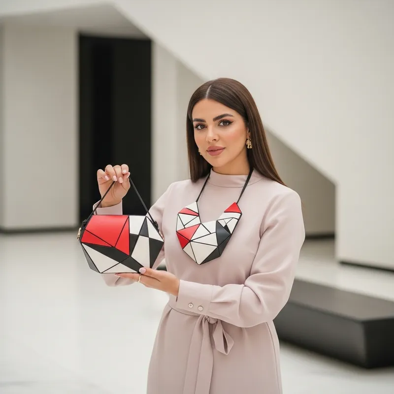 Modern Geometric Female Influencer | Fashionable Middle-Eastern Woman - New Trends