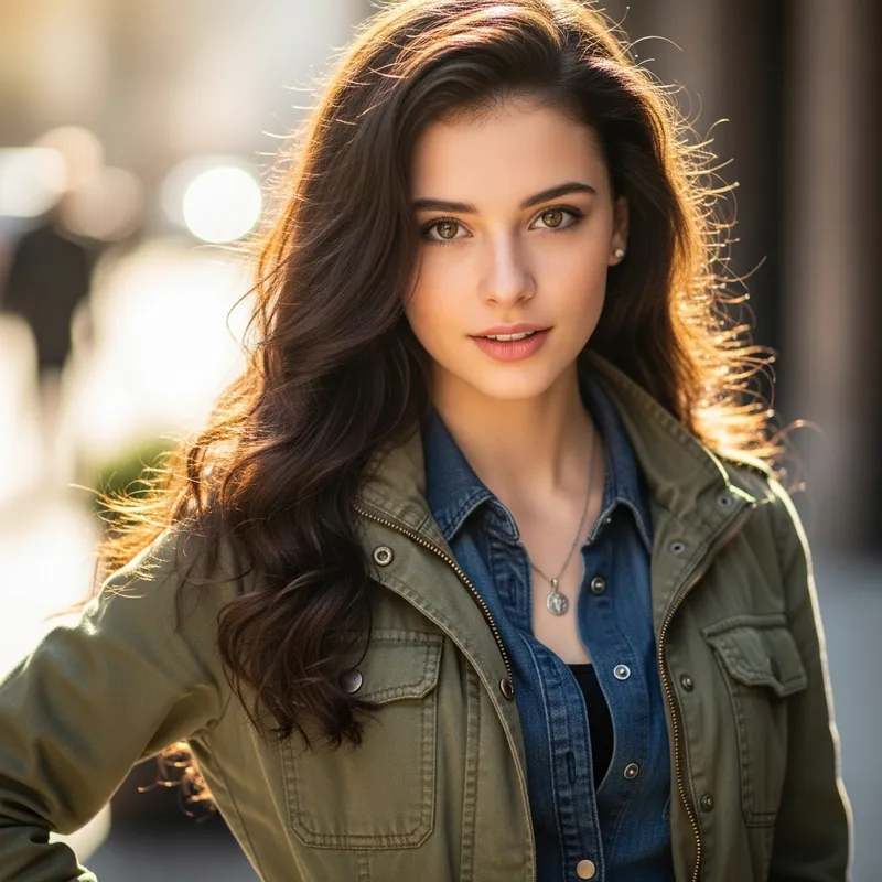 A Vivid and Realistic Image of a Thin Brunette Girl