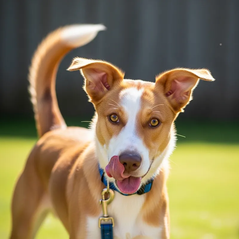 Adorable Dog with Shiny Coat - Outdoor Playful Scene
