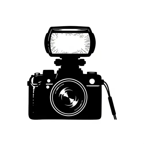 Silhouette Camera Flash Drawing