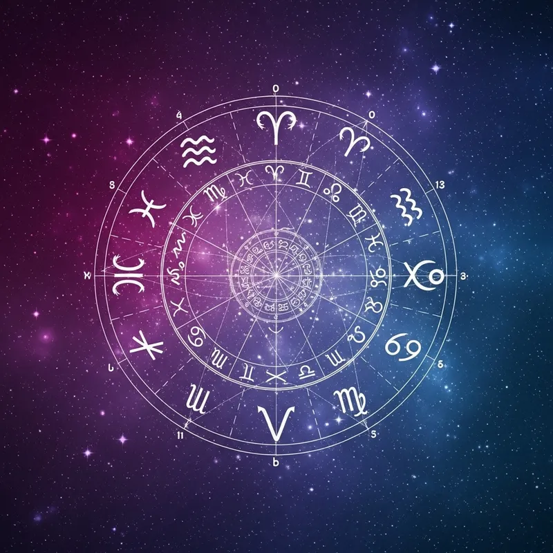 Purple Blue Galaxy Background with Intricate Astrological Chart