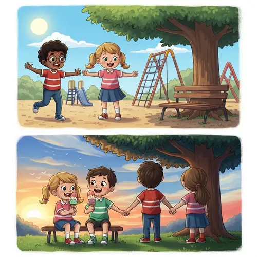 Heartwarming Friendship Story: Children's Play & Shared Ice Cream