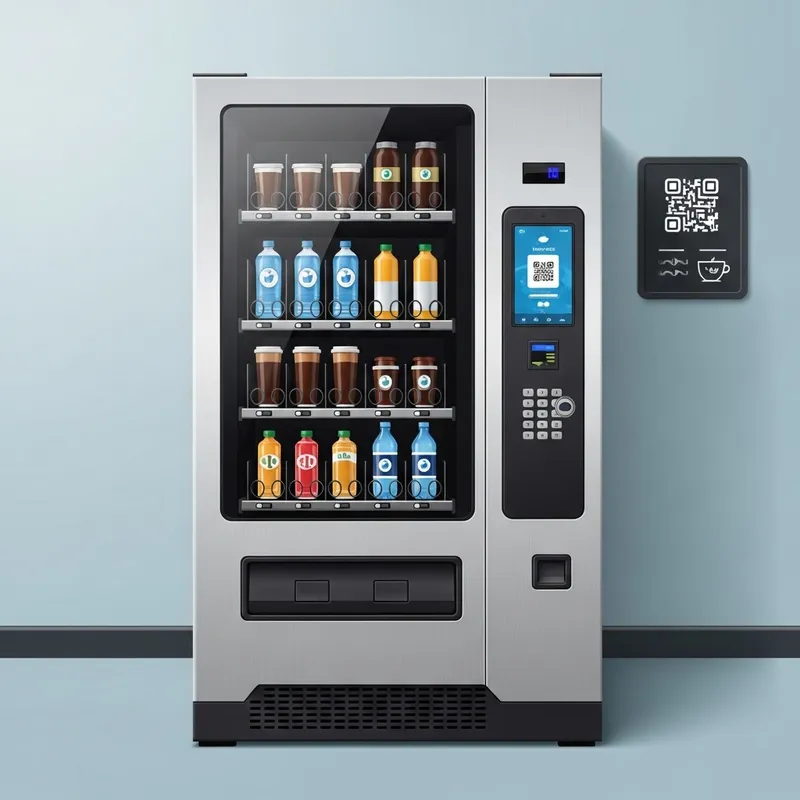 Innovative Modern Vending Machine with Sleek Touchscreen Interface
