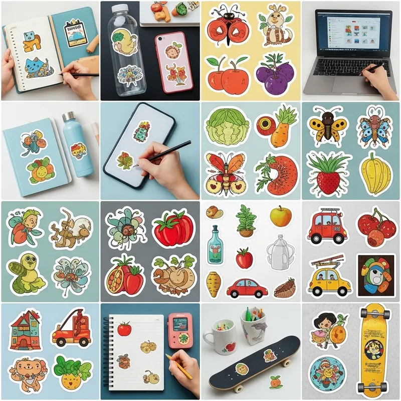 Lively & Vibrant Sticker Designs for Kids | Animals, Fruits, Cars & More