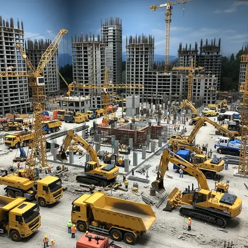 Miniature Construction Site Diorama with Detailed Machinery