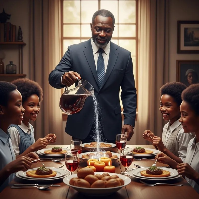 8K Realistic Image: African American Family Celebrating MLK Jr.'s Birthday