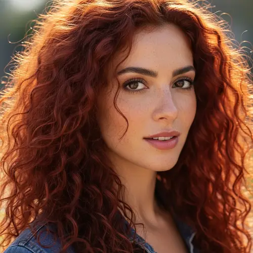 Stunning Redhead Woman with Curly Hair | Photo Gallery