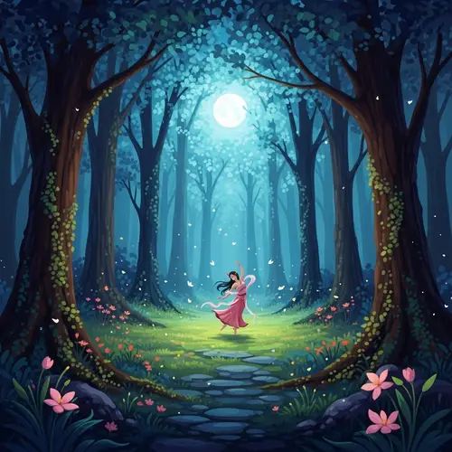 Moonlit Forest Nymph Dancing | Fantasy-Inspired Scene