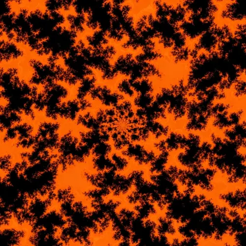 Dynamic Orange and Black Fractal Pattern | Fiery Design