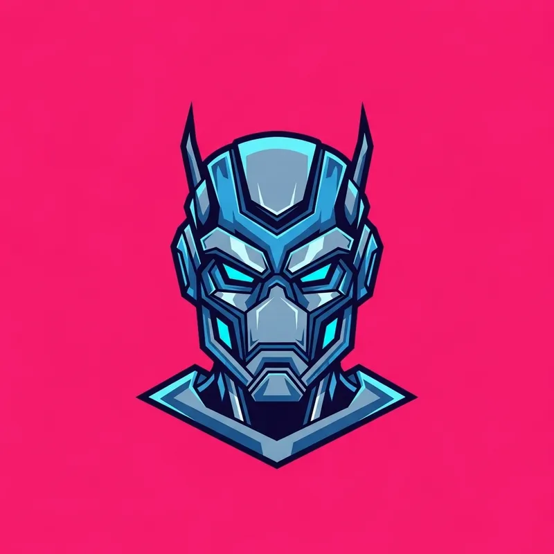 Cool Futuristic Bot Logo on Pink Background Cool Futuristic Bot Logo on Pink Background