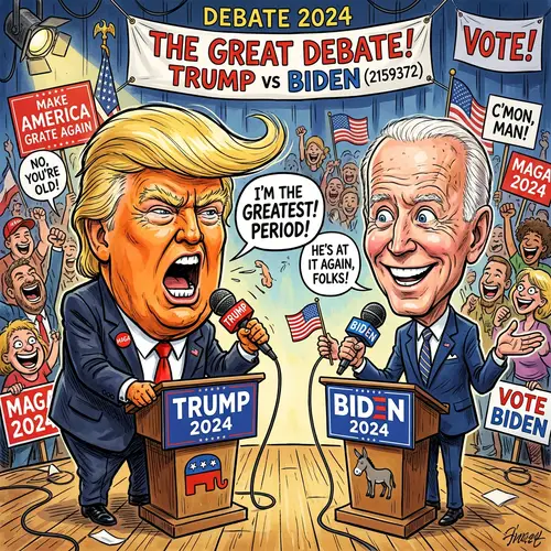 Trump and Biden Caricature Art