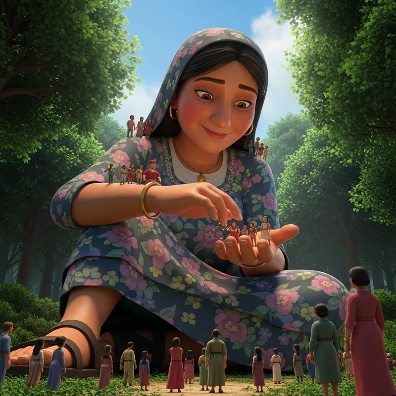 Enchanted 100m Giant Housewife in Forest | Magical Disney Scene