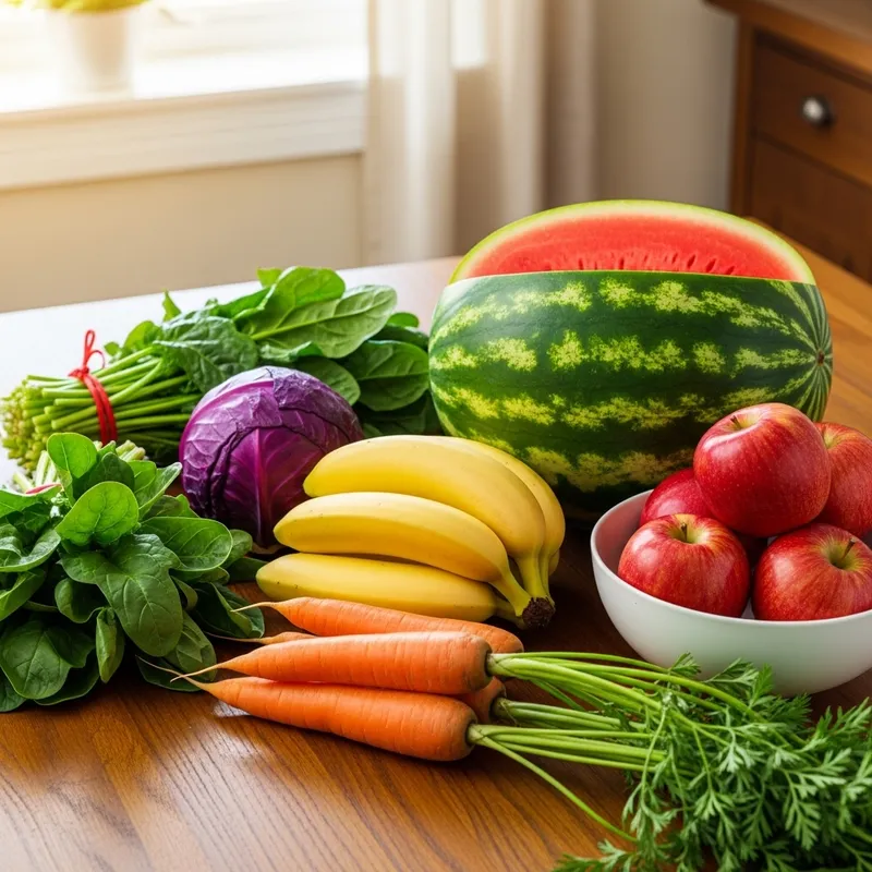 Vibrant Colors of Healthy Eating Showcase - Colorful Fruits & Vegetables